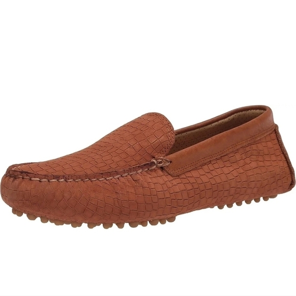 Sperry Camp Moc Tan Croc Embossed Leather Driving Loafers Mens main image 14